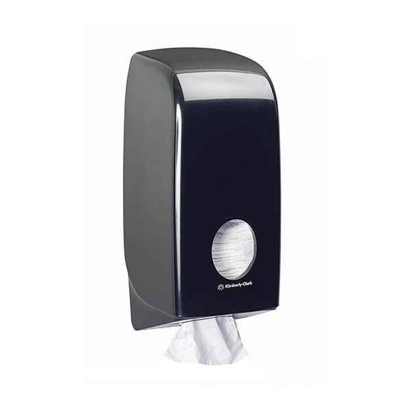 Aquarius Bulk Pack Folded Toilet Tissue Dispenser Black